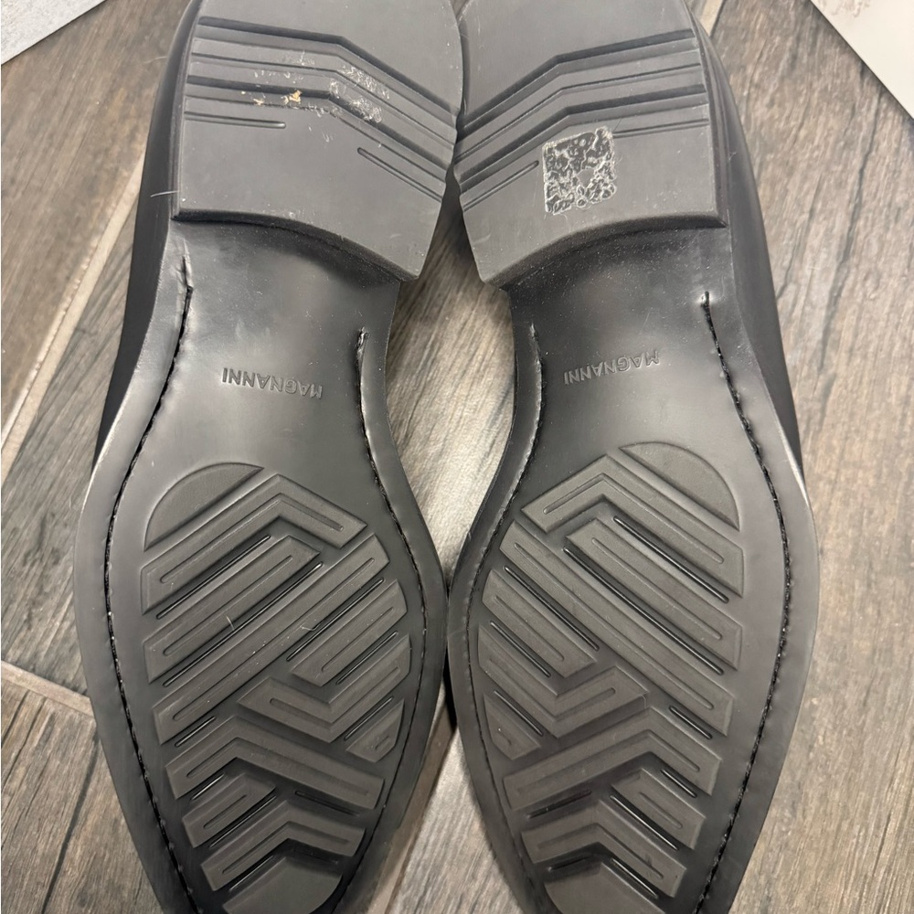 Magnanni Black Leather Penny Loafers size 12 - Picture 5 of 6